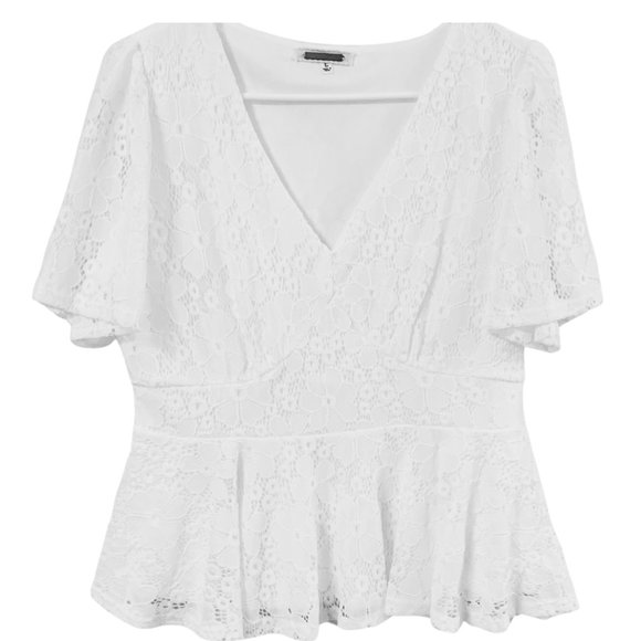 Tops - Elegant white lace top Women's  Feminine Top